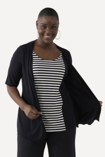 Plus size veliki brojevi Majica 2u1 na pruge za punije