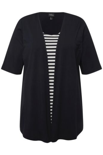 Plus size veliki brojevi Majica 2u1 na pruge za punije