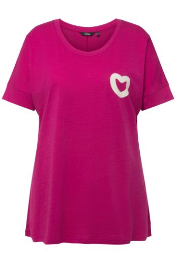 Plus size veliki brojevi Majica dužeg modela kratkih rukava s printom srca za punije