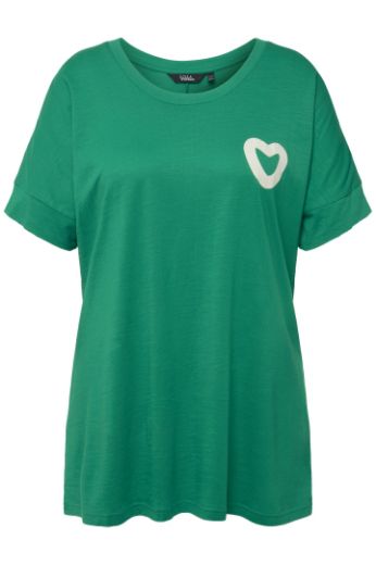 Plus size veliki brojevi Majica dužeg modela kratkih rukava s printom srca za punije