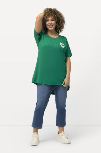 Plus size veliki brojevi Majica dužeg modela kratkih rukava s printom srca za punije