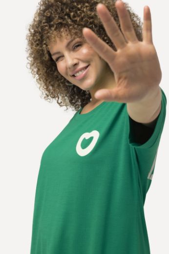 Plus size veliki brojevi Majica dužeg modela kratkih rukava s printom srca za punije