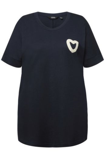 Plus size veliki brojevi Majica dužeg modela kratkih rukava s printom srca za punije