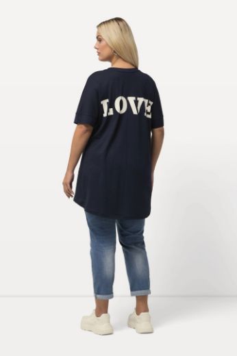 Plus size veliki brojevi Majica dužeg modela kratkih rukava s printom srca za punije