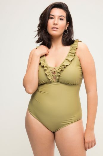 Plus size veliki brojevi Kupaći kostim jednodijelni s volanima za punije