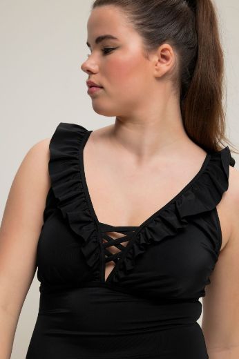 Plus size veliki brojevi Kupaći kostim jednodijelni s volanima za punije