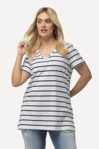 Plus size veliki brojevi Majica V ovratnika A kroja za punije