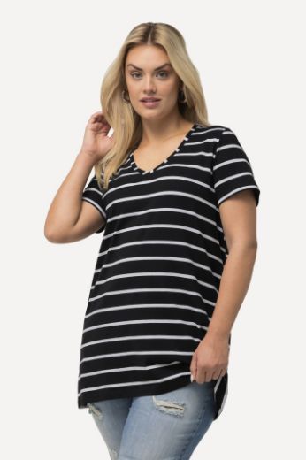 Plus size veliki brojevi Majica V ovratnika A kroja za punije