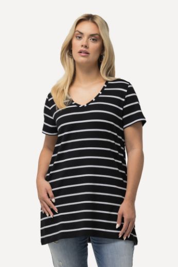 Plus size veliki brojevi Majica V ovratnika A kroja za punije
