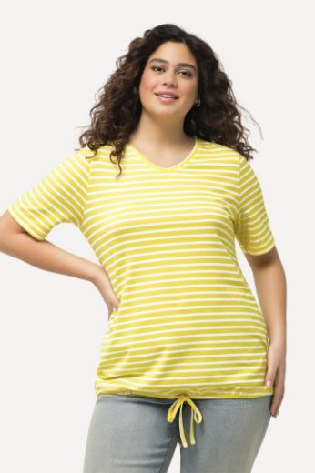 Plus size veliki brojevi Majica kratkih  rukava V ovratnika na pruge za punije