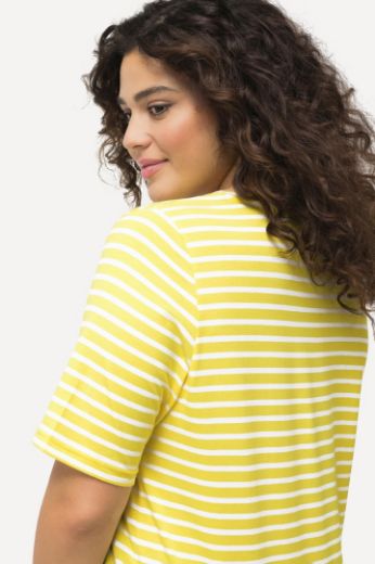 Plus size veliki brojevi Majica kratkih  rukava V ovratnika na pruge za punije