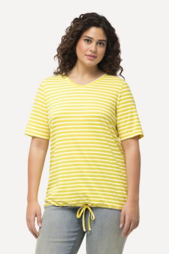 Plus size veliki brojevi Majica kratkih  rukava V ovratnika na pruge za punije