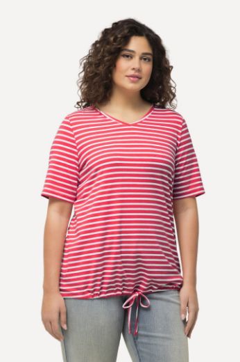 Plus size veliki brojevi Majica kratkih  rukava V ovratnika na pruge za punije