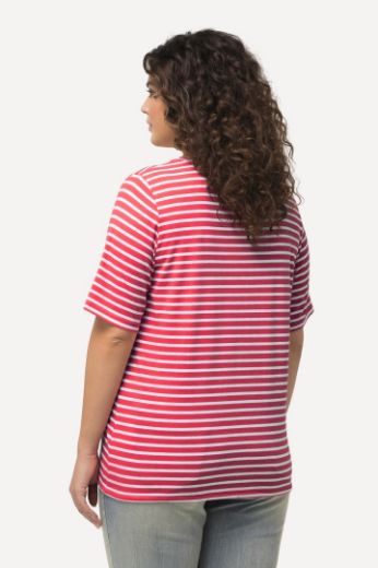 Plus size veliki brojevi Majica kratkih  rukava V ovratnika na pruge za punije