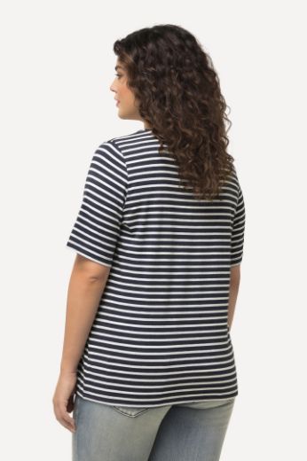 Plus size veliki brojevi Majica kratkih  rukava V ovratnika na pruge za punije