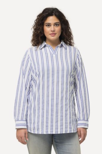 Plus size veliki brojevi Bluza dugih rukava na pruge za punije