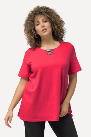 Plus size veliki brojevi Majica kratkih rukava s ukrasnim dodatkom na ovratniku za punije