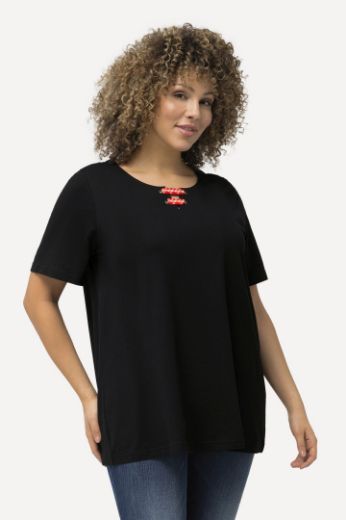 Plus size veliki brojevi Majica kratkih rukava s ukrasnim dodatkom na ovratniku za punije