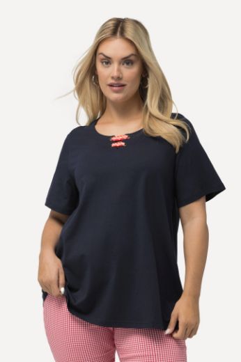 Plus size veliki brojevi Majica kratkih rukava s ukrasnim dodatkom na ovratniku za punije