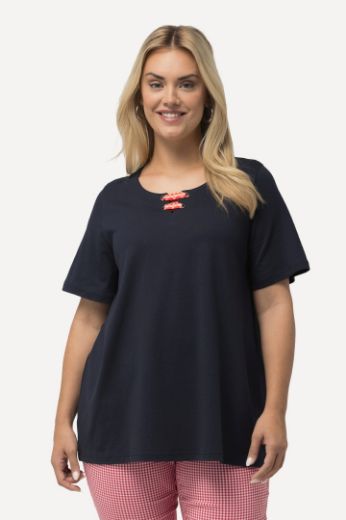 Plus size veliki brojevi Majica kratkih rukava s ukrasnim dodatkom na ovratniku za punije