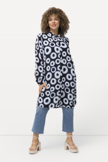 Plus size veliki brojevi Bluza dužeg kroja motiv krugova za punije