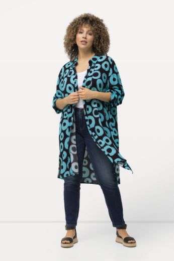Plus size veliki brojevi Bluza dužeg kroja motiv krugova za punije