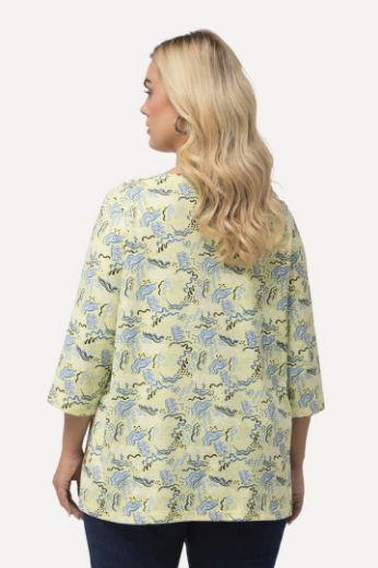 Plus size veliki brojevi Majica 3/4 rukavi s printom iskrivljenih pruga za punije