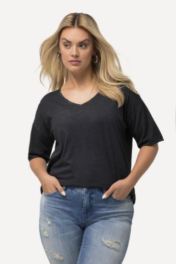 Plus size veliki brojevi Majica kratkih rukava V izreza za punije