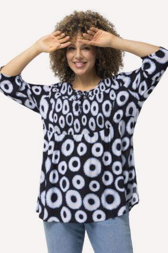 Plus size veliki brojevi Bluza 3/4 rukavi motiv krugova za punije