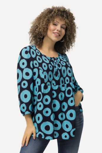 Plus size veliki brojevi Bluza 3/4 rukavi motiv krugova za punije