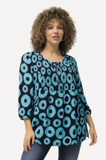 Plus size veliki brojevi Bluza 3/4 rukavi motiv krugova za punije