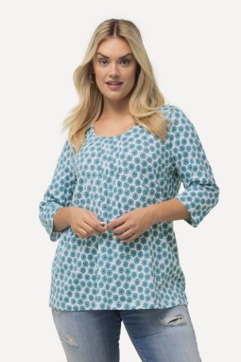 Plus size veliki brojevi Majica 3/4 rukava cvjetnog printa za punije