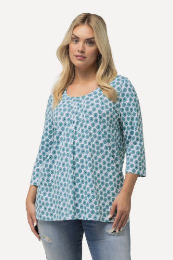 Plus size veliki brojevi Majica 3/4 rukava cvjetnog printa za punije