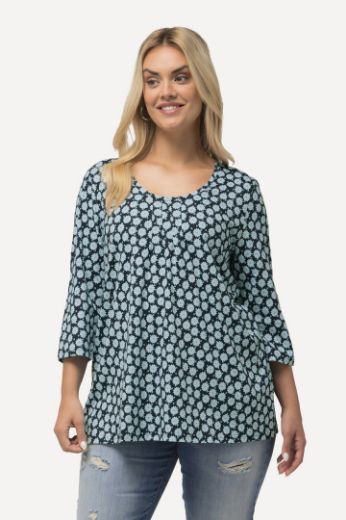 Plus size veliki brojevi Majica 3/4 rukava cvjetnog printa za punije