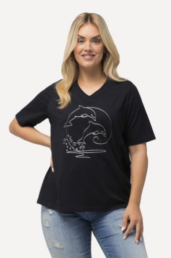 Plus size veliki brojevi Majica kratkih rukava V ovratnika motiv delfina za punije