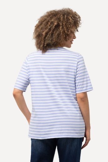 Plus size veliki brojevi Majica kratkih rukava V ovratnika na pruge motiv delfina za punije