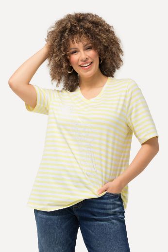 Plus size veliki brojevi Majica kratkih rukava V ovratnika na pruge motiv delfina za punije