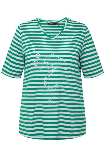 Plus size veliki brojevi Majica kratkih rukava V ovratnika na pruge motiv delfina za punije