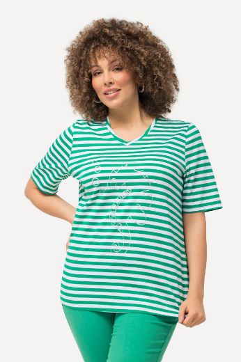 Plus size veliki brojevi Majica kratkih rukava V ovratnika na pruge motiv delfina za punije