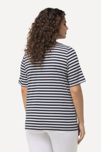 Plus size veliki brojevi Majica kratkih rukava V ovratnika na pruge motiv delfina za punije
