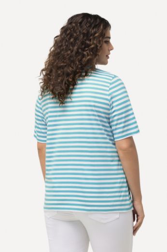 Plus size veliki brojevi Majica kratkih rukava V ovratnika na pruge motiv delfina za punije