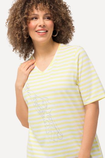 Plus size veliki brojevi Majica kratkih rukava V ovratnika na pruge motiv delfina za punije