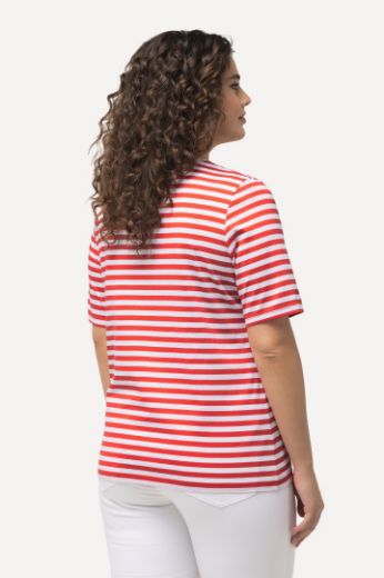 Plus size veliki brojevi Majica kratkih rukava V ovratnika na pruge motiv delfina za punije