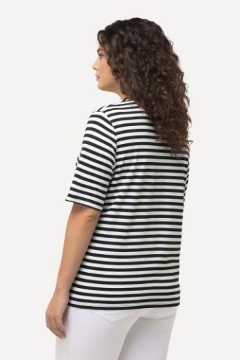 Plus size veliki brojevi Majica kratkih rukava V ovratnika na pruge motiv delfina za punije