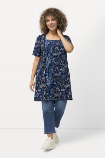 Plus size veliki brojevi Majica dužeg kroja s cvjetnim printom za punije