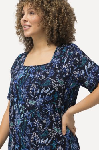 Plus size veliki brojevi Majica dužeg kroja s cvjetnim printom za punije