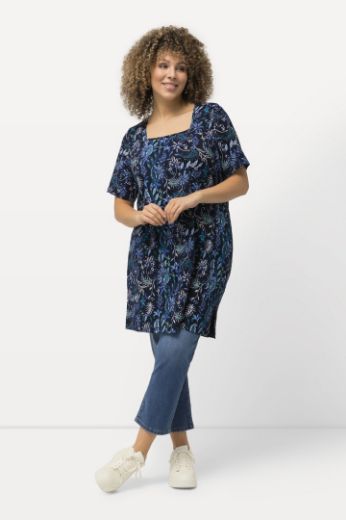 Plus size veliki brojevi Majica dužeg kroja s cvjetnim printom za punije