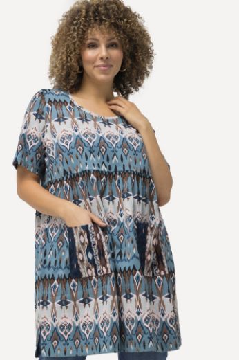 Plus size veliki brojevi Tunika kratkih rukava s džepovima za punije