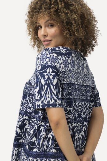Plus size veliki brojevi Majica  kratkih rukava dužeg kroja s printom za punije