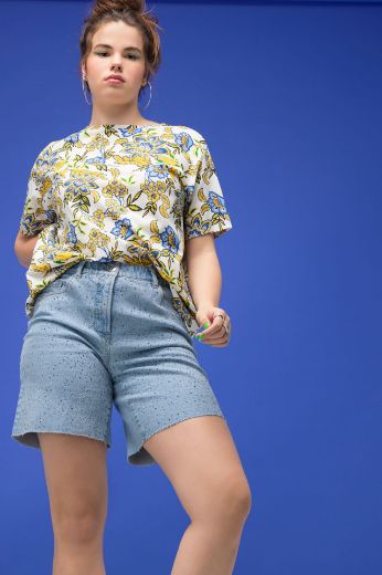 Plus size veliki brojevi Hlače kratke traper s ukrasnim dodacima za punije